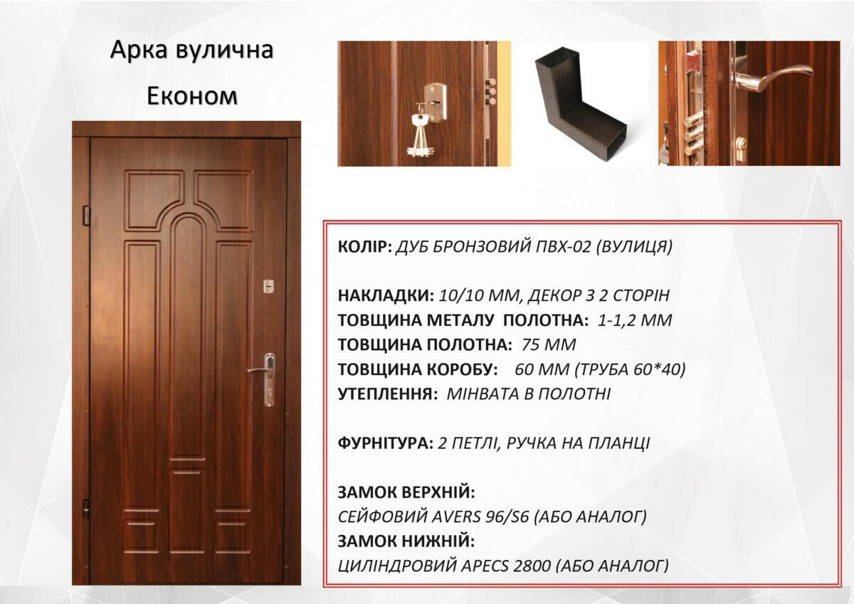 Вхідні двері REDFORT (Редфорт) Колекція "Економ" модель "Арка" вулиця фото 6 | Соло Двері