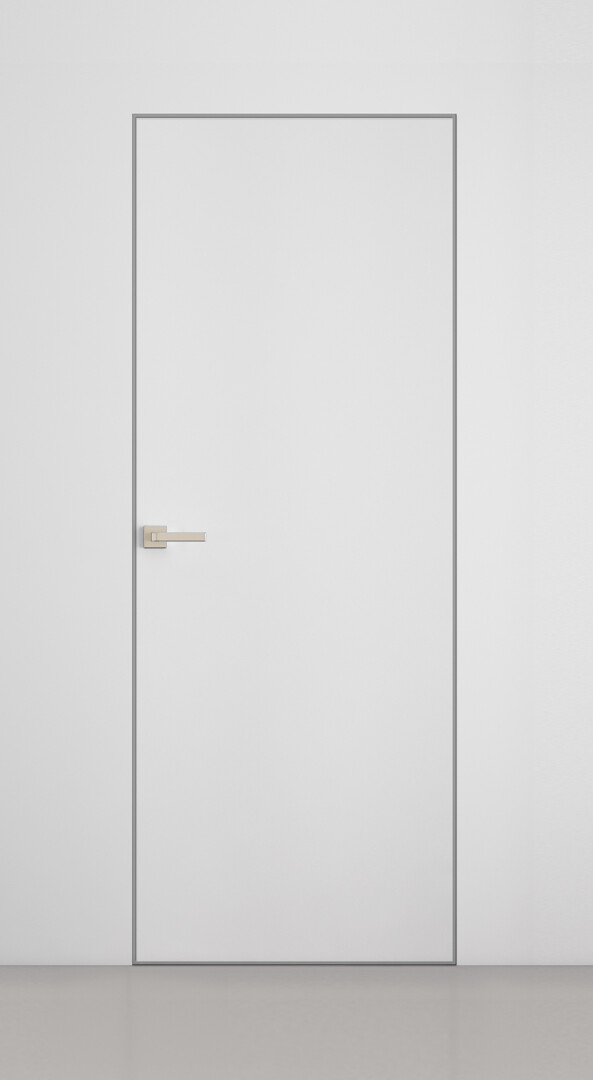 Двері міжкімнатні прихованого монтажу Папа Карло iDoors Prime-AL INSIDE(С) алюміній сірий фото 2 | Соло Двері