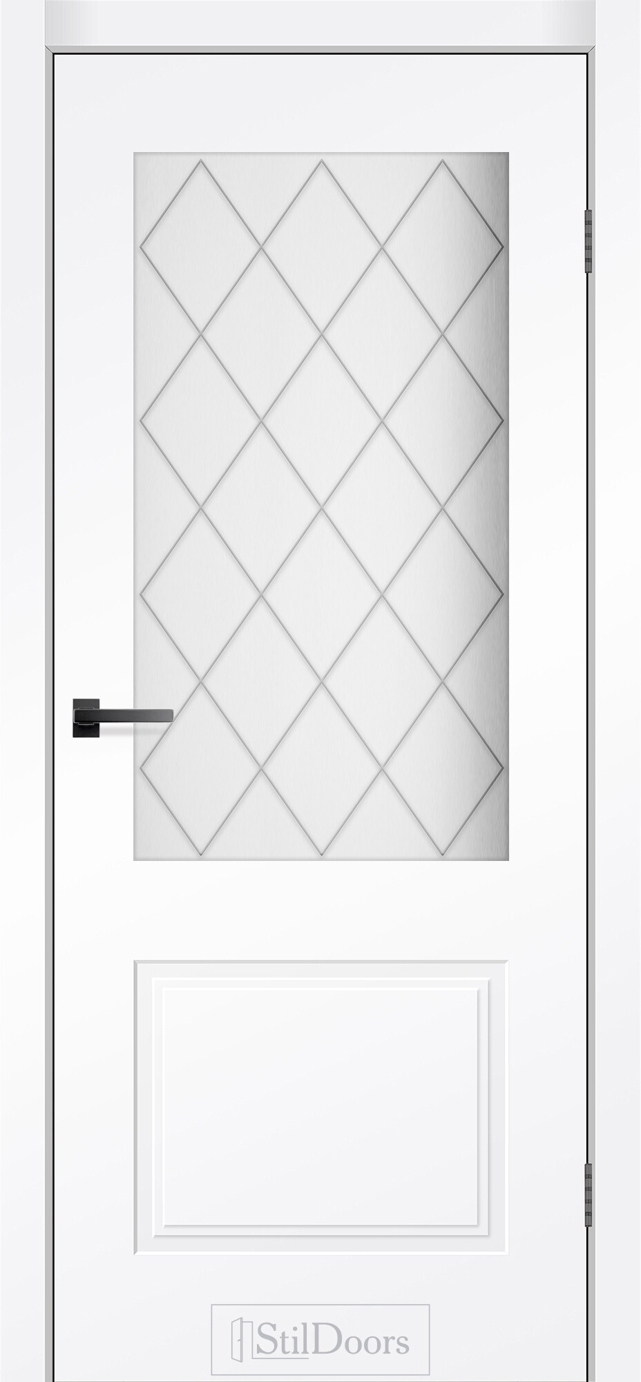 Двері міжкімнатні ТМ StilDoors GRAZIA GLASS "Ромб прозорий" фарбовані фото 1 | Соло Двері